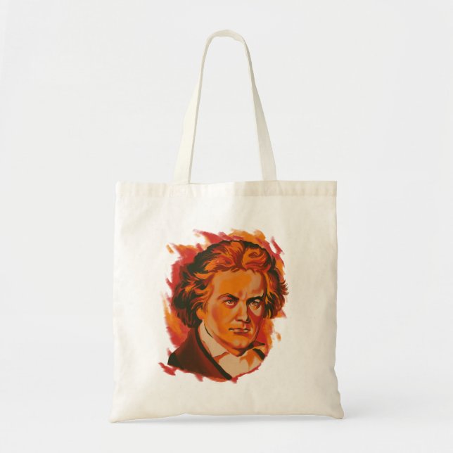 Beethoven Fire Palette Portrait Quote Tote Bag (Front)