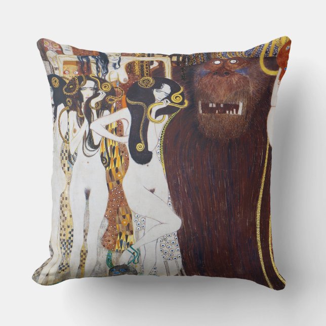 Beethoven Frieze(detail), Gustav Klimt Cushion (Front)