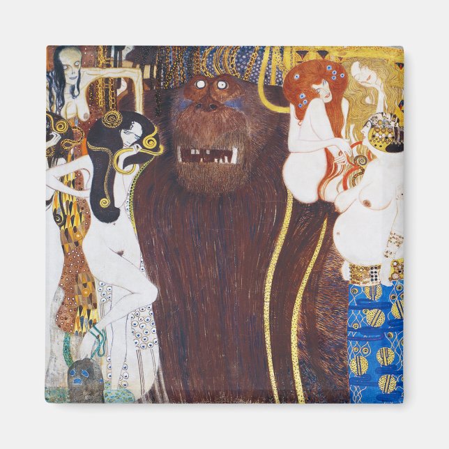 Beethoven Frieze(detail), Gustav Klimt Magnet (Front)