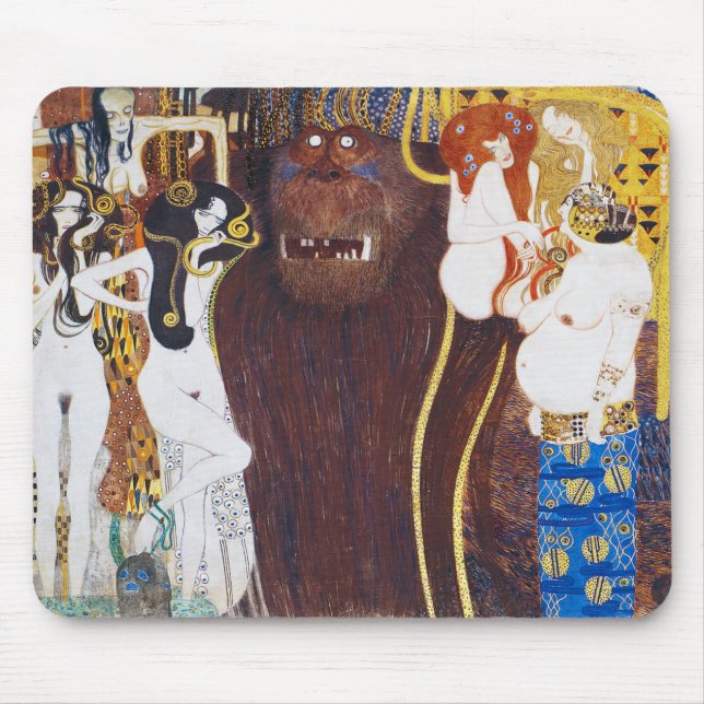 Beethoven Frieze(detail), Gustav Klimt Mouse Mat (Front)
