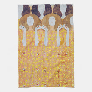 Beethoven Frieze (detail), Gustav Klimt Tea Towel