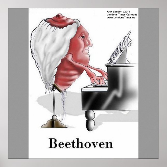 Beethoven Funny Designer/Cartoon Poster Print (Front)