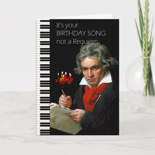 Beethoven Humour Birthday Card (Front)