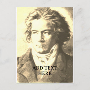 Beethoven In Sepia Custom Text Postcard
