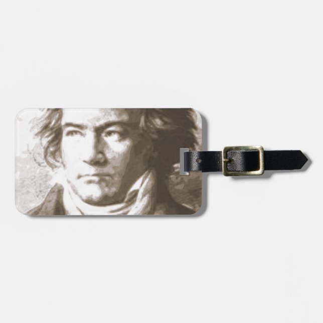 Beethoven In Sepia Luggage Tag (Front Horizontal)