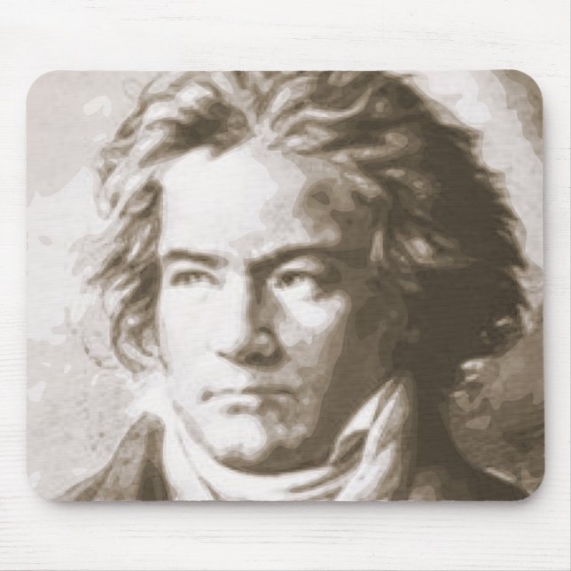 Beethoven In Sepia Mouse Mat (Front)