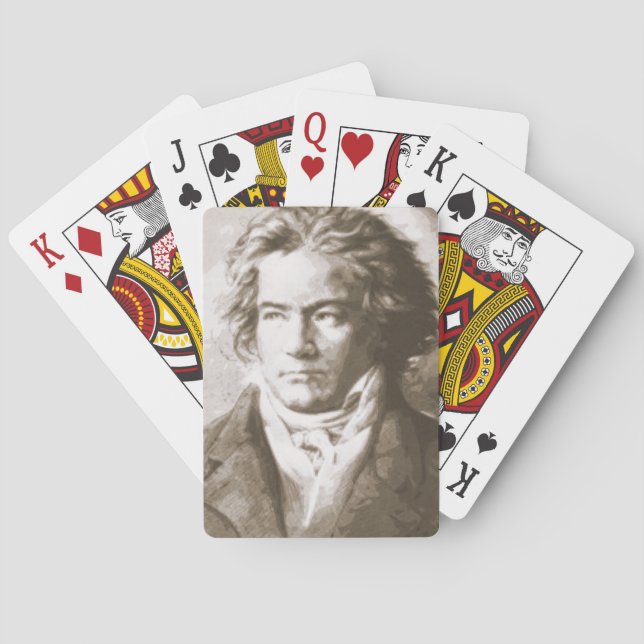 Beethoven In Sepia Playing Cards (Back)