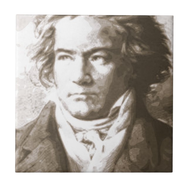 Beethoven In Sepia Tile (Front)