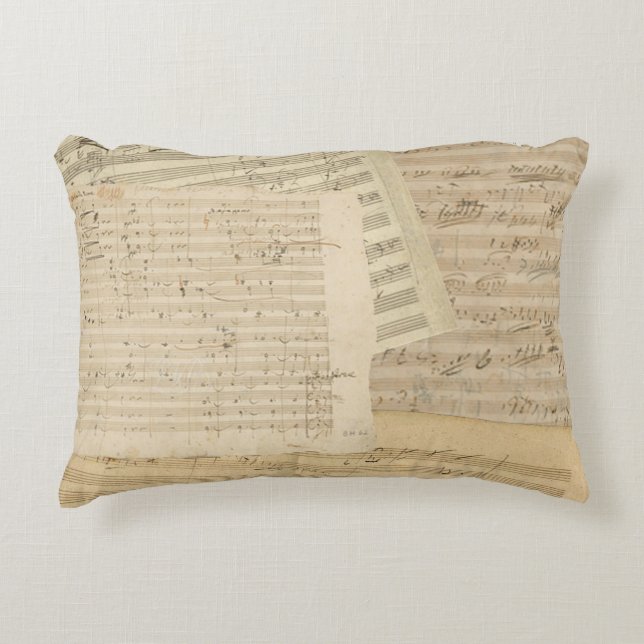 Beethoven Music Manuscript Medley Decorative Cushion (Front)