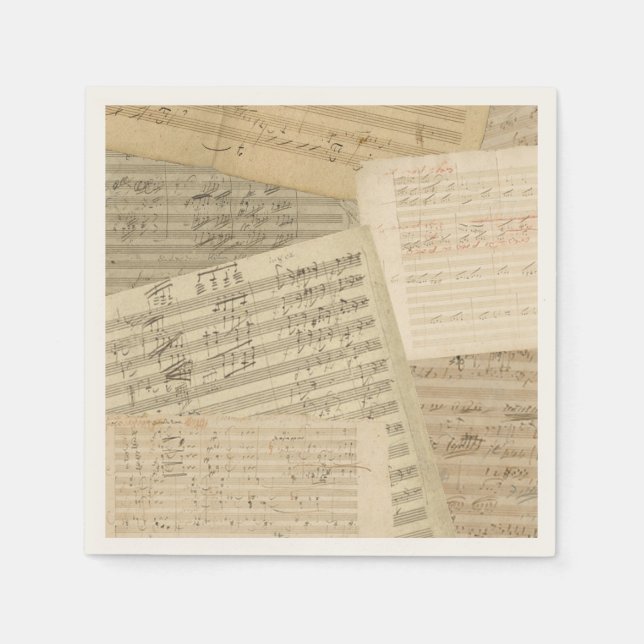 Beethoven Music Manuscript Medley Napkin (Front)