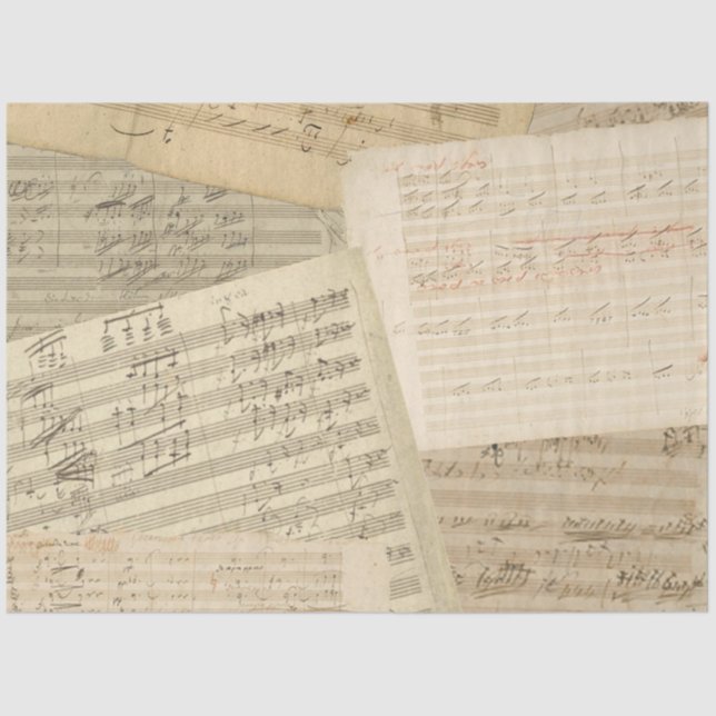 Beethoven Music Manuscript Medley Tissue Paper (Front)