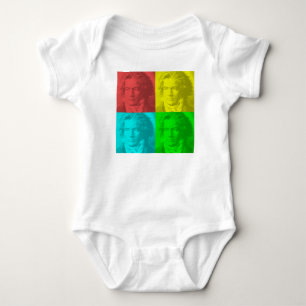 Beethoven Portrait In Squares Baby Bodysuit