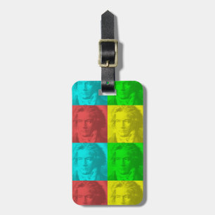 Beethoven Portrait In Squares Luggage Tag