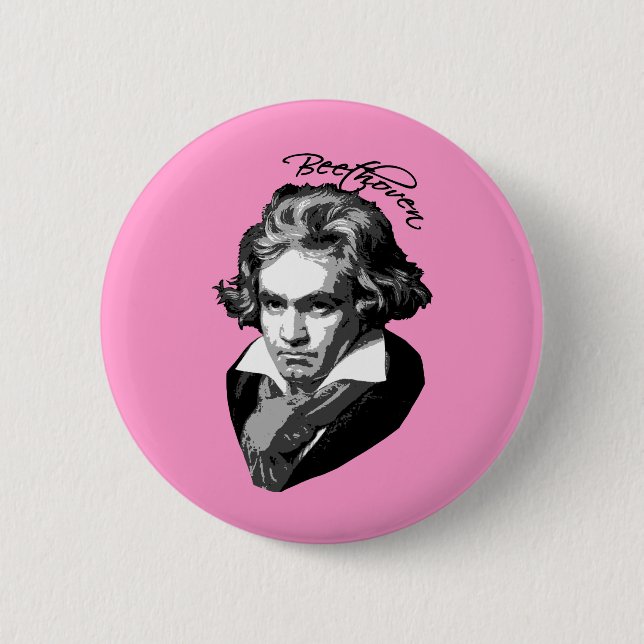 Beethoven Portrait on T shirts, Mugs, Gifts 6 Cm Round Badge (Front)