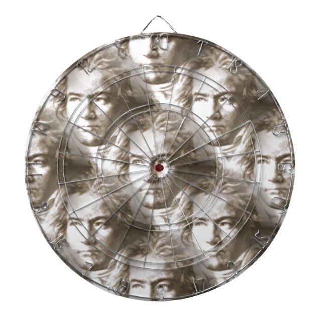 Beethoven Portrait Pattern Dartboard (Front)
