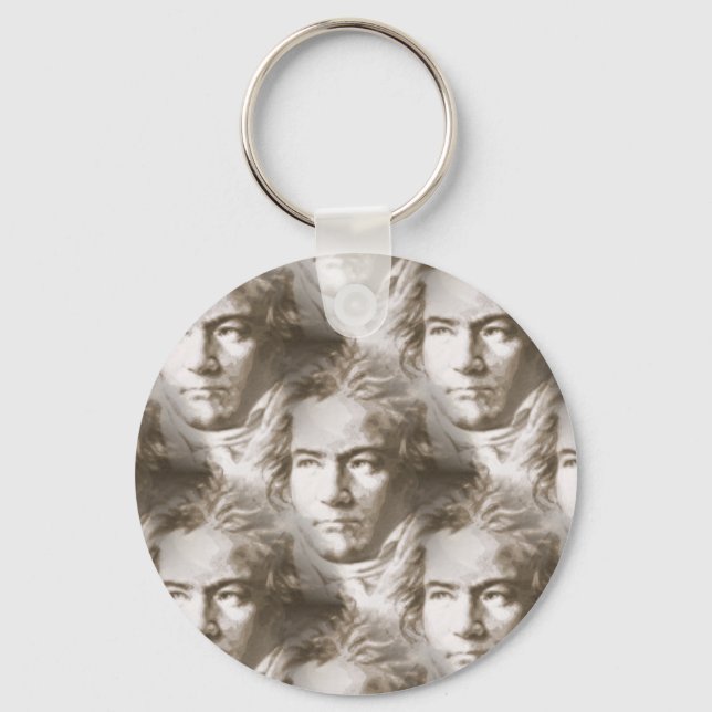 Beethoven Portrait Pattern Key Ring (Front)