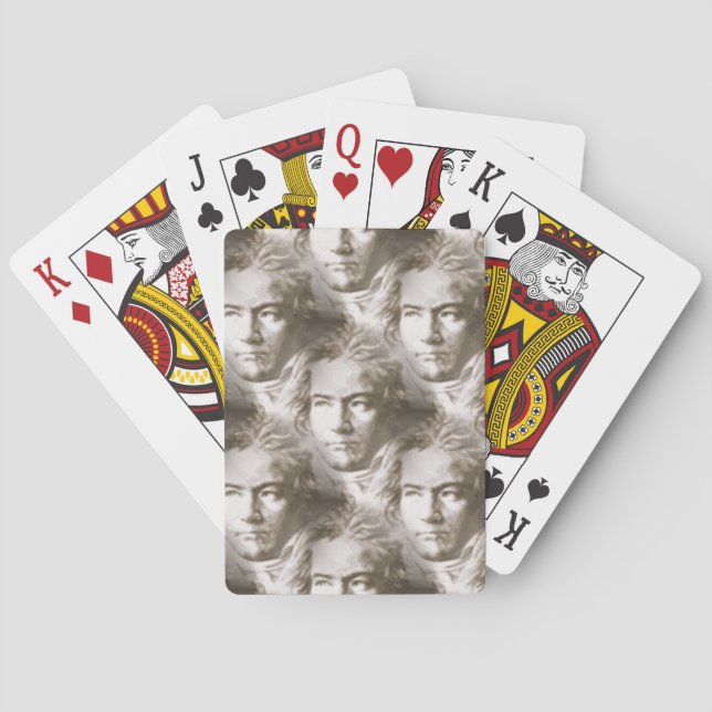 Beethoven Portrait Pattern Playing Cards (Back)