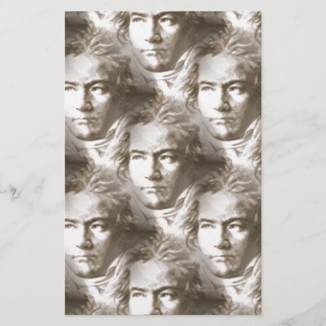 Beethoven Portrait Pattern Stationery (Front)