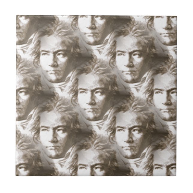 Beethoven Portrait Pattern Tile (Front)