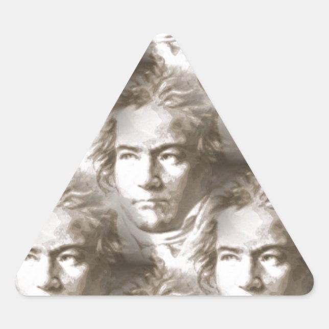 Beethoven Portrait Pattern Triangle Sticker (Front)