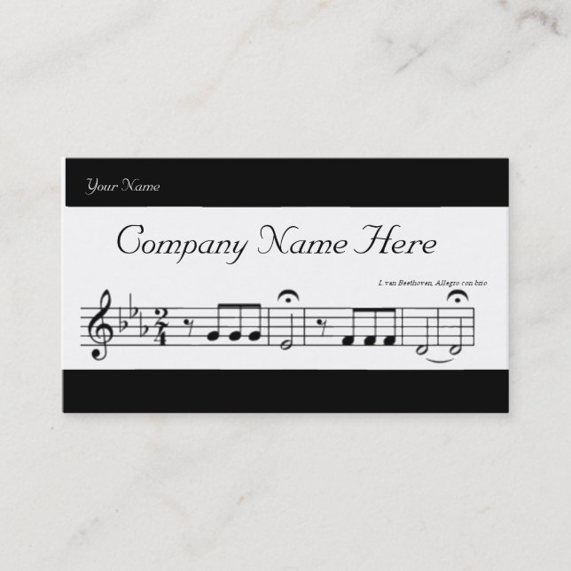 Beethoven Symphony No. 5 Business Card (Front)
