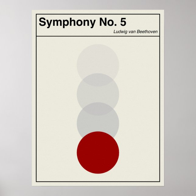 Beethoven Symphony No 5 Minimalist Abstract Poster (Front)