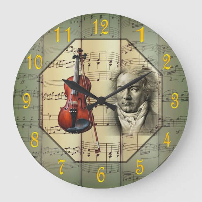 Beethoven ~ Symphony Orchestra ~Viola ~   Large Clock (Front)