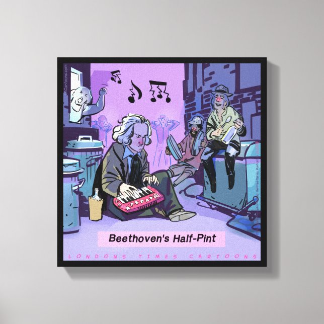 Beethoven's Half Pint Funny Canvas Print (Front)