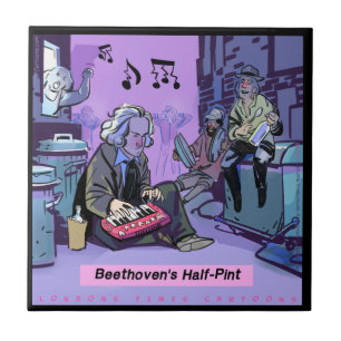 Beethoven's Half Pint Funny Ceramic Tile
