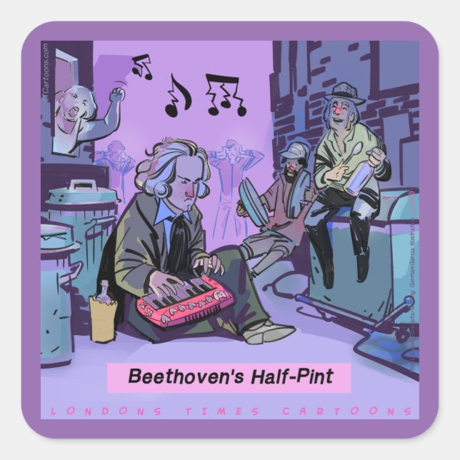 Beethoven's Half Pint Funny Gift Square Sticker (Front)