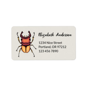 Beetle Art Entomology Insect Label