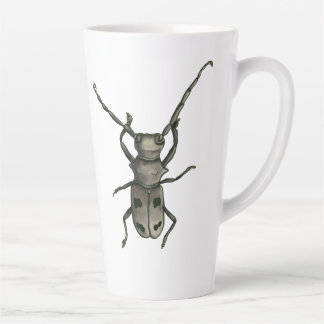 Beetle Art - Naturalist Style Ink and Watercolor Latte Mug