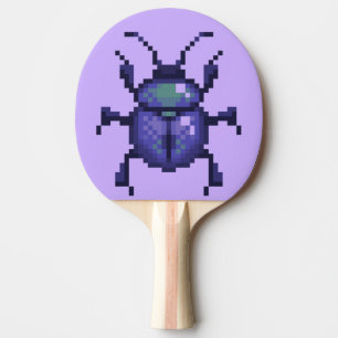 Beetle beetle, purple pixel art ping pong paddle