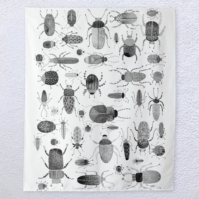 Beetle Black and White Tapestry (Creator Uploaded)