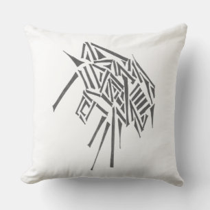 Beetle Black White Abstract Tribal Tattoo Art Cushion