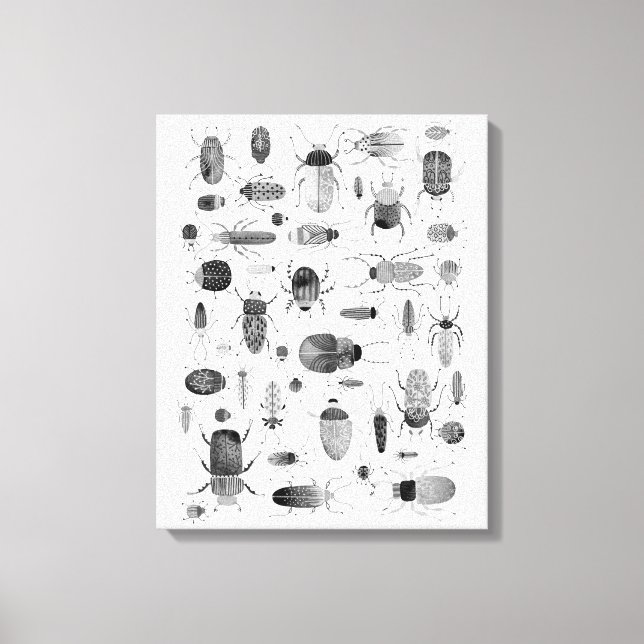 Beetle Black & White Canvas Print (Front)