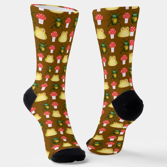 Beetle Bug, Frog And Mushroom Socks (Angled)