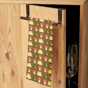 Beetle Bug, Frog And Mushroom Tea Towel