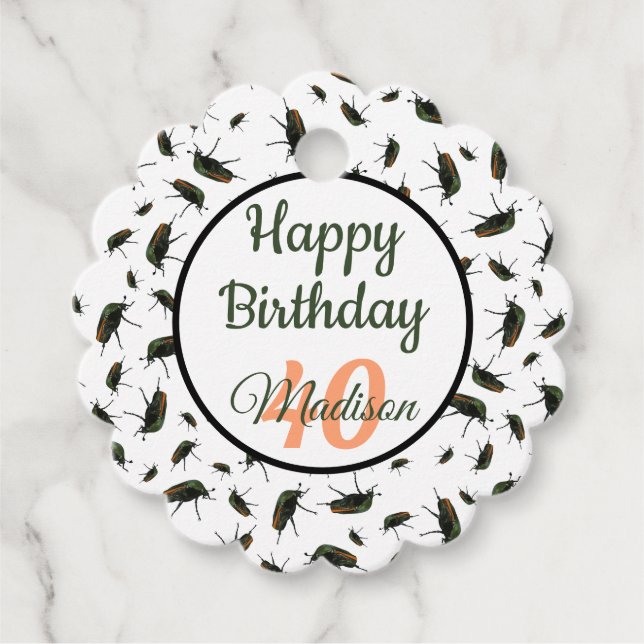 Beetle Bug Gift / Favour Tag - Personalised Option (Front)