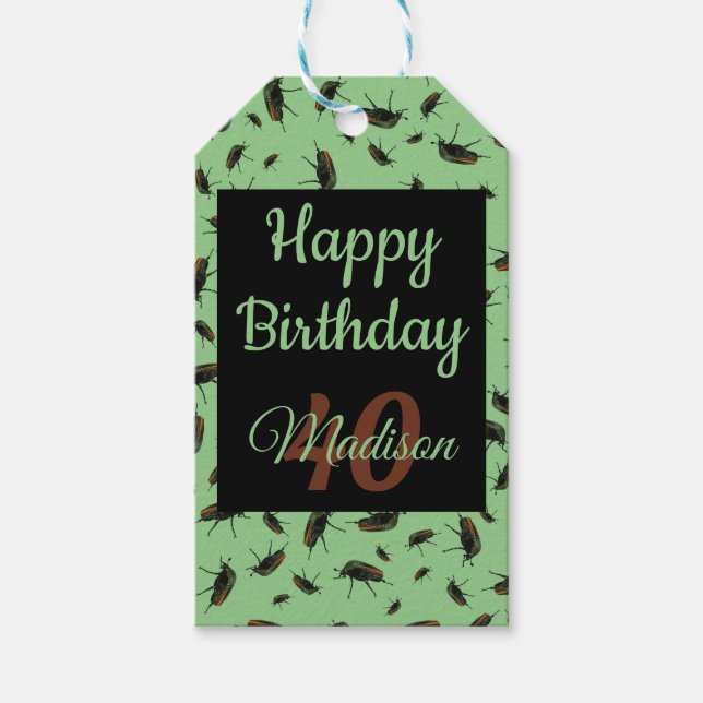 Beetle Bug Gift Tags - Personalisation Optional (Front)