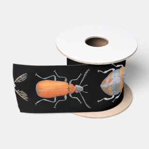 Beetle bug insect pattern satin ribbon