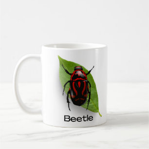 Beetle in a leaf, insect coffee mug