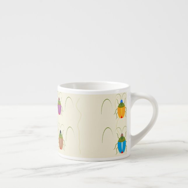 Beetle on brown soil espresso cup (Right)