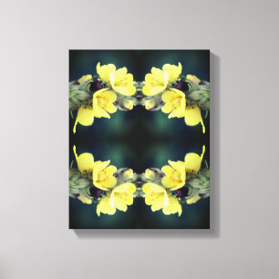 Beetle On Wild Mullein Flower Abstract  Canvas Print