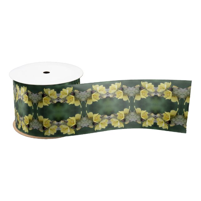 Beetle On Wild Mullein Flower Abstract  Satin Ribbon (Spool)