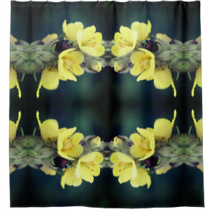 Beetle On Wild Mullein Flower Abstract  Shower Curtain