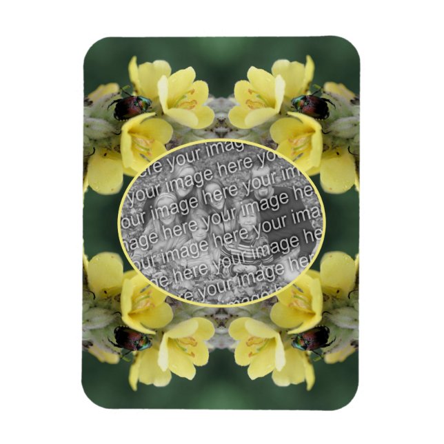 Beetle On Wild Mullein Flower Add Your Photo Magnet (Vertical)