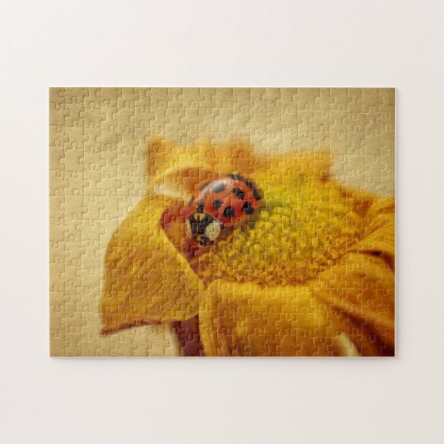 Beetle on yellow flower jigsaw puzzle (Horizontal)