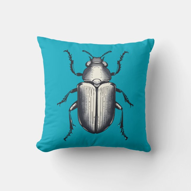 Beetle with Initials Cushion (Front)
