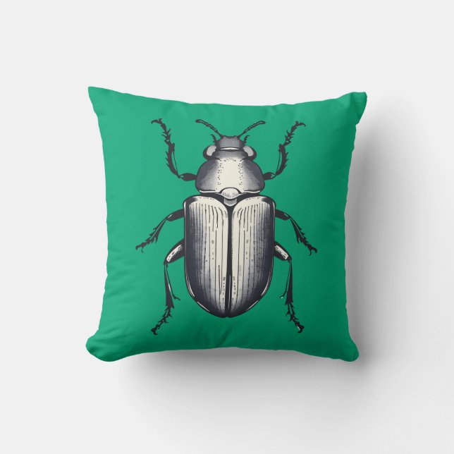 Beetle with Initials Cushion (Front)